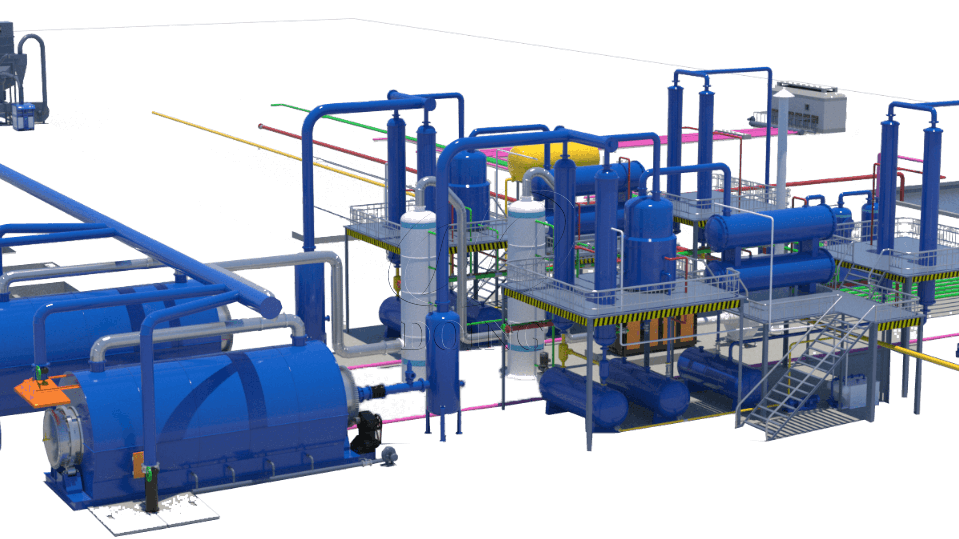 Usine de pyrolyse semi-continue